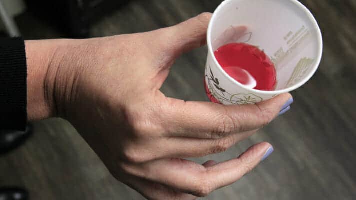 MAT cup of red liquid