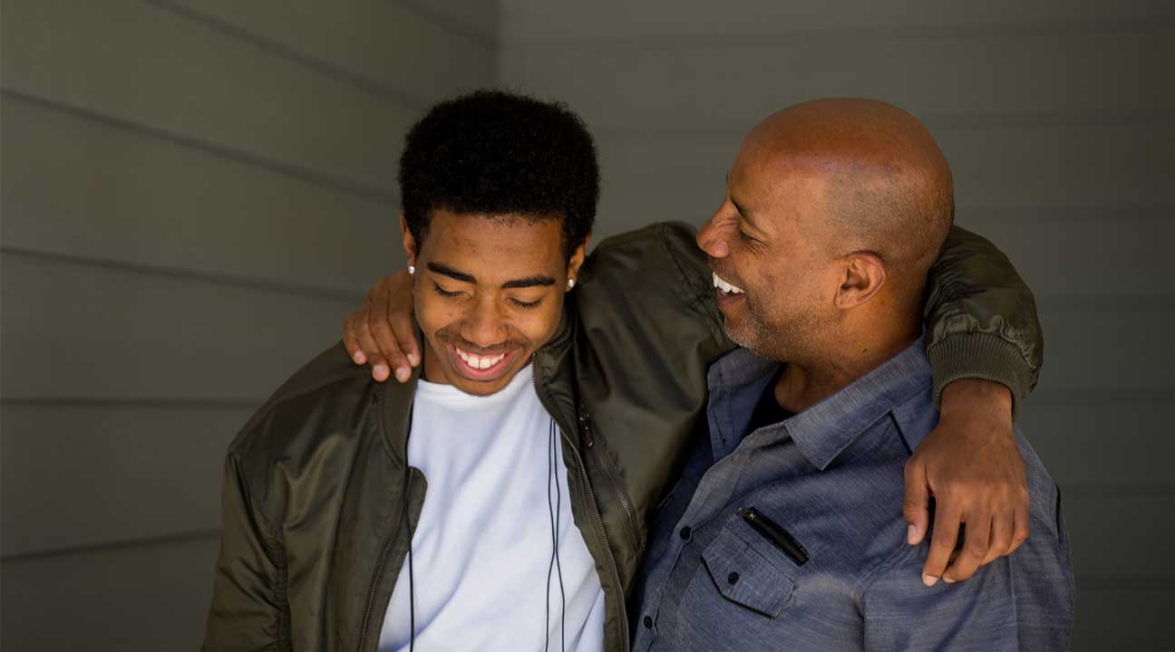 father talking to his son about the dangers of drugs and alcohol